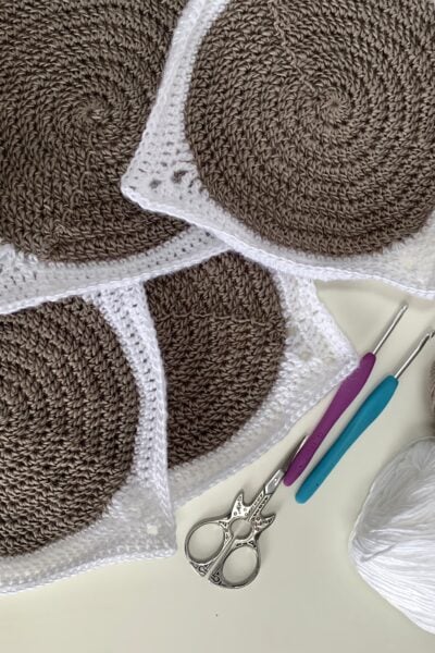 Geo boho crochet circle blanket, free pattern CAL