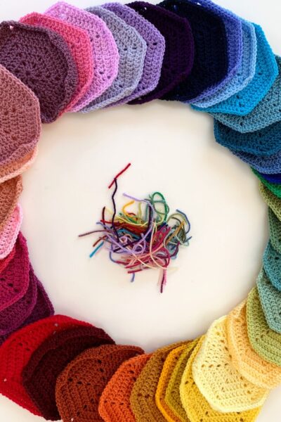 crochet hexagons - how to - USA terms